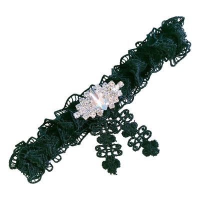 China 2019 Winter Style Eco-friendly Christmas Garters With Crystal Applique Lace For Women for sale