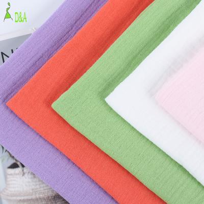 China Double Faced Hot Sales Double Layer Cotton Crepe Fabric Gauze For Shirt Baby Blanket Pajamas Fabric for sale