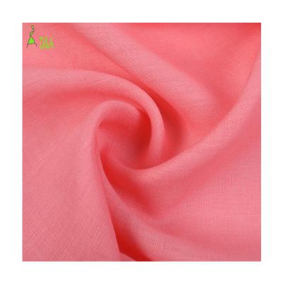 China Sustainable Eco Friendly 52*53 Density Pants Fabric Yarn Dyed 100% Plain Linen Fabric for sale