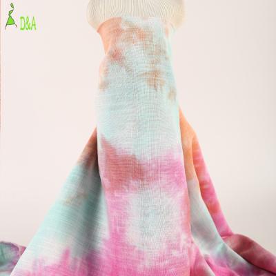 China New Design Viable Multicolor Plain Weave Tie Dye Rayon Canvas Fabric For Dress for sale