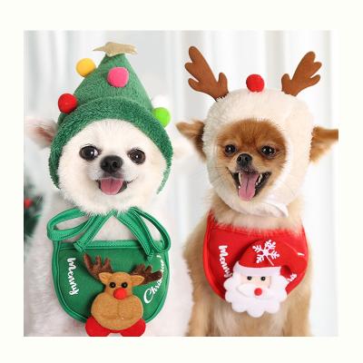 China Stocked Dog Christmas Bandana Dog Scarf Triangle Bibs Pet Hat Christmas Costume for sale