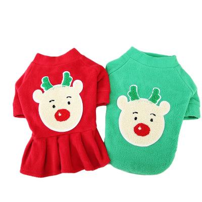 China Wholesale Stocked Christmas Dog Clothes Warm Dog Coat For Small Medium Dog Christmas Sweatshirt Pet Dress for sale