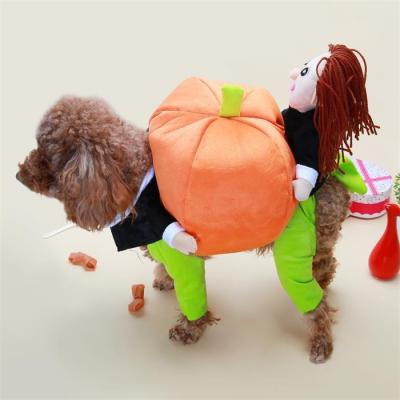 China Funny Sweet Christmas Stocked Cotton Pumpkin Halloween Dressing Up Costume Dog Clothes Pet Clothing for sale