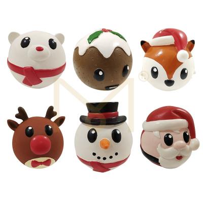 China Factory Stocked Wholesale Santa Claus Deer Dog Chewing Teeth Toy Pet Squeaker Toy for sale