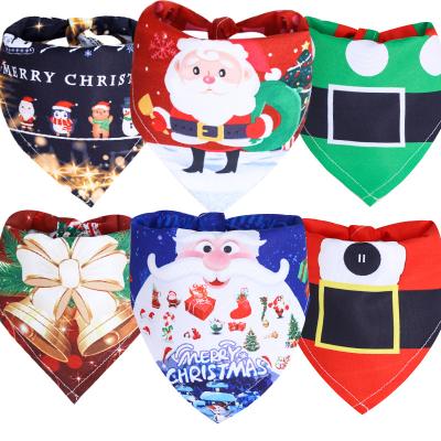 China Factory Stocked Wholesale Printed Triangular Custom Dog Christmas Cotton Dog Bandana for sale