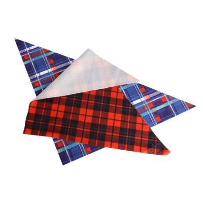 China Stocked Customize Senior Christmas Halloween Dog Bow Tie Collar Scarves Plaid Dog Bandana for sale