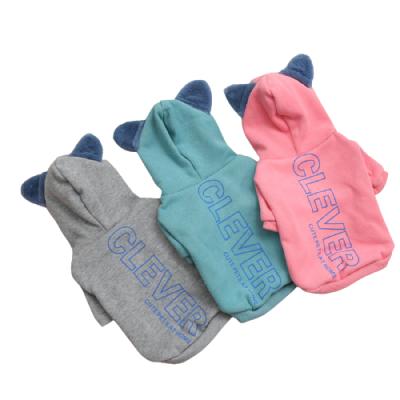 China Wholesale New Design Stocked Cute Pet Clothes Plus Velvet Dog Casual Warm Hoodie for sale