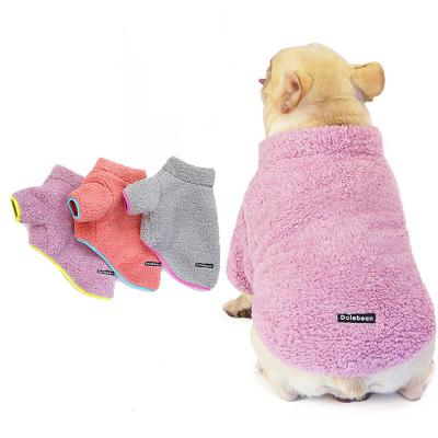 China Large Stocked Luxury Designer Dog Clothes Winter Fleece Dog Coat Wholesale Modern Warm Pet Clothing for sale