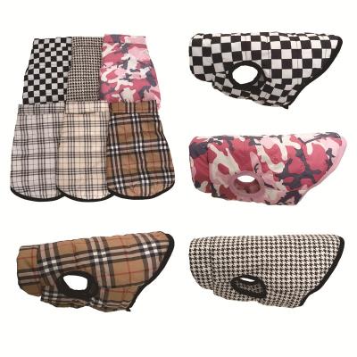 China Stocked wholesale autumn and winter new plaid pet clothes plus warm velvet dog vest dog clothes for sale