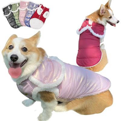 China Stocked Coat Shawl Dog Clothes Bling Beaded Fabric Pet Clothes Waterproof Pet Coat Vest Cotton Jacket for sale