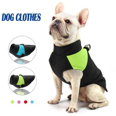 China Stocked Winter Thicken Warm Dog Clothes Waterproof Cotton Pet Padded Vest Zipper Thickened Jacket Coat for sale