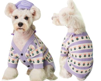 China Knitted Pet Sweater Luxury Winter Designer Stocked Dog Clothes for sale