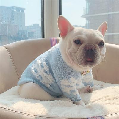 China Hot Stocked New Design Pet Clothes French Bull Costume Pet Sweater for sale