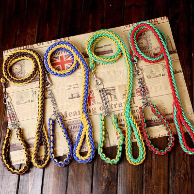 China New Custom Wholesale High Quality Nylon Braided Chain Adjustable P Dog Collar And Leash Set for sale