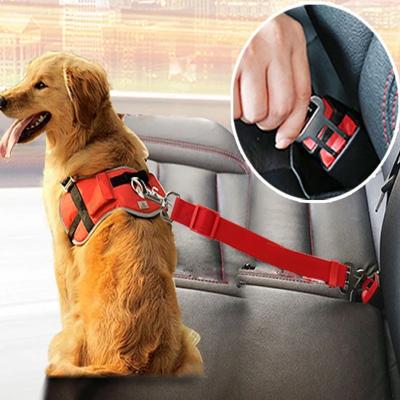 China Custom Wholesale Nylon Pet Cat Dog Car Seat Belt Cat Vehicle Leash Harness Adjustable Safety Restraints for sale