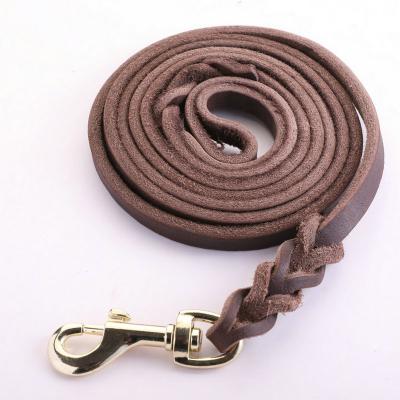 China High Quality Cowhide Custom Luxury Genuine Leather Dog Leash for sale