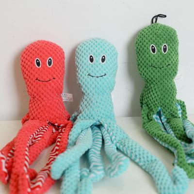 China Wholesale Stocked Plush Dog Toy Plush Squeaky Chew Biting Pop Octopus Pet Toy for sale