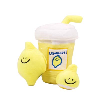 China High Quality Stocked Lemon Cup Design Pet Product Customized Plush Dog Toy Chew Squeaky Pet Toy for sale