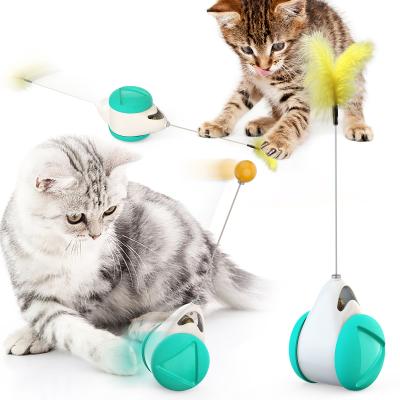 China Amazon Hot Sale Pet Cat Robot Toys Cat Interactive Stocked Deluxe Tumbler Teaser Ball Toy for sale