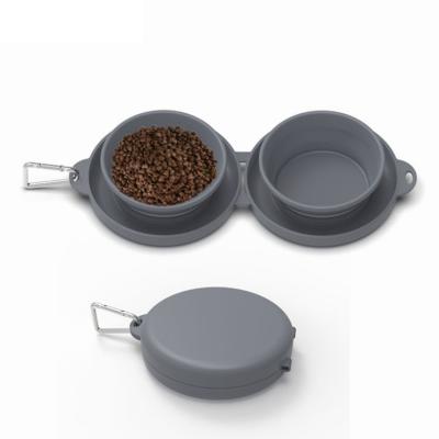 China Newest Design Non-Slip Dog Cat Food Bowl Mat Silicone Pet Food Bowl Non-Slip Driver Non-Automatic Collapsible Outdoor Travel Cat for sale