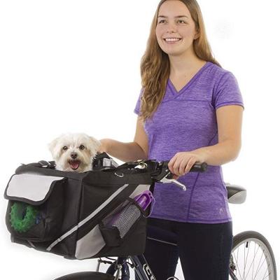 China Hot Sale Breathable Foldable Expandable Soft Side Bike Basket Travel Carrier Dog Backpack Bicycle Pet Carrier Safe for sale