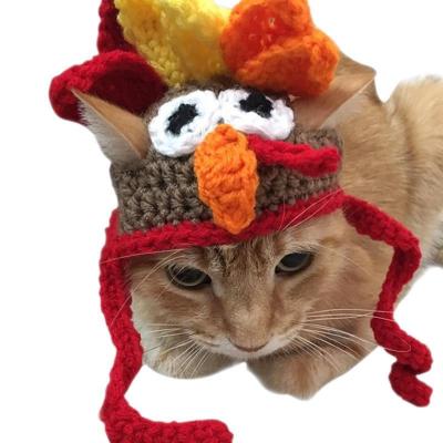 China Cat Hair Accessories Headdress Holiday Handmade Halloween Pet Hat Stocked Turkey Cat Dog Funny Hat for sale