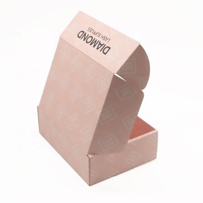 China Recycled Materials Paper Gift Flower Foldable Box Clothes Fancy Pink Corrugated Packaging Clothing Box For Clothes Shoes for sale