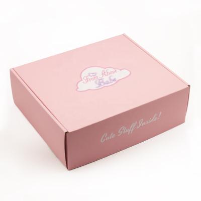 China Custom Recycled Logo Large Pink Empty Cardboard Materials Apparel Packaging Factory Price Custom Paper Box Clothes Shipping Gift Boxes for sale