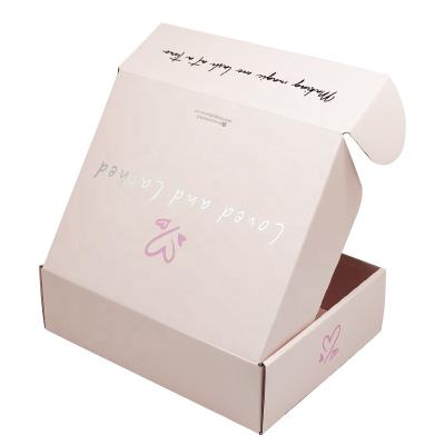 China Recycled Packaging Materials Dongguan Factory Pink Eyelash Box Shipping Carton Custom Size Product Boxes Cardboard for sale