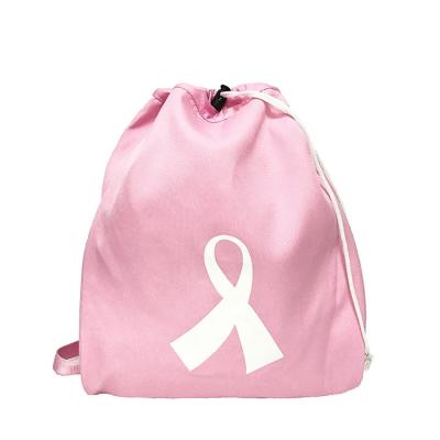 China Eco-Friendly Pink Drawstring Bag: Dual Straps & Secure Closure for sale