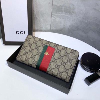 China 2022New Fashion Luxury Classic Bee Print Ladies Wallet Durable Premium Leather Feel Small Card Holder With Box for sale