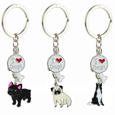 China UFOGIFT Alloy Metal Key Chain Idog Lock Chain I Love Dogs Key Ring For Kids Teens Adults Dogs Keychains for sale