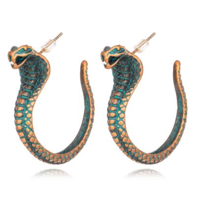 China UFOGIFT ALLOY UFOGIFT vintage snake snake earrings cobra punk stud earrings animal jewelry gift for girl and women for sale