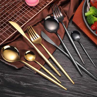 China 2020 Viable Gold Stainless Steel New Silverware Knife Spoon Fork Restaurant Cutlery Set Stainless Steel Flatware for sale