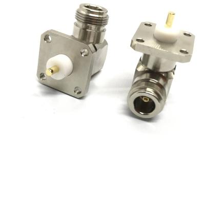 China RF N Flange Mount Female Right Angle Connector for sale