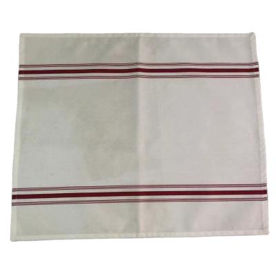 China Easy To Wash And Good Color Fastness Good Quality 2021 Hot Spun Poly Red Stripes Bistro Towel For Hotel for sale