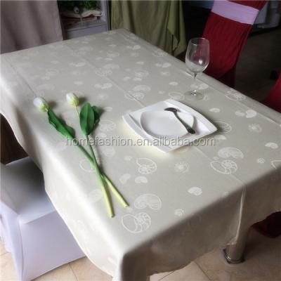 China Thick Durable Jacquard Pattern White Cotton Coupon Tablecloth & Fabric 54