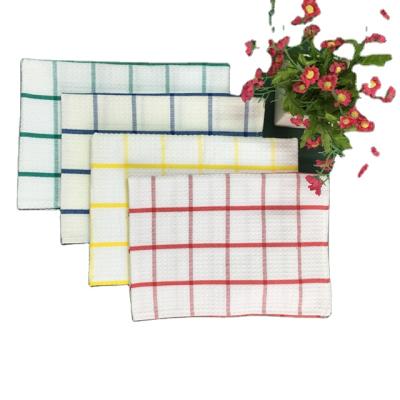 China Easy to wash and good color fastness 100% cotton waffle weave dish cloths and kitchen cloth for sale