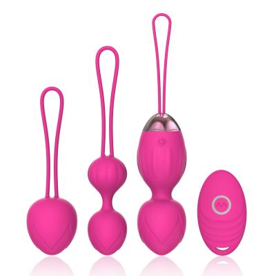 China Skin Friendly Amazon Kegel Top Selling Balls For Beginners Women Toys Radio Remote Control Vibrating Ben Wa Balls Egg Toys Sex Sets for sale