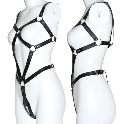 China Adult Bdsm Games Bdsm Products Leather Leather Sex Toy Bdsm Japanese Bondage Suit Adult Lingerie Clothes Hollow Sex Harness Bondage Style Women for sale