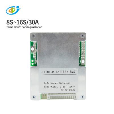 China Electronic products jiabaida 7S/8S/10S/12S/13S/14S/16S 30A bms for battery pack lithium lifepo4 bms board for e-bike for sale