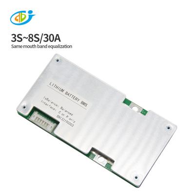 China 3S-8S 30A passive bms inverter lithium battery BMS with balance function Lifepo4 battery with same left JBD-HP08S001 for sale