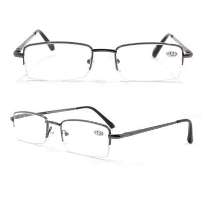 China The New Design Rimless Metal Half Rim Metal Frame Men's Optical Reading Glasses Reading Glasses Slim Copper for sale