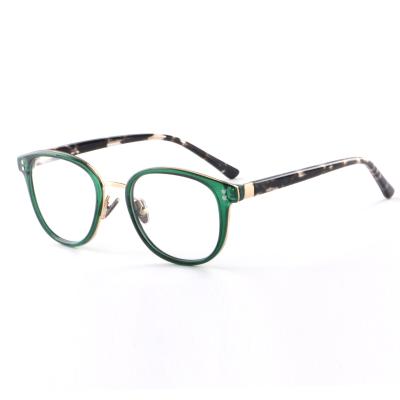 China High Quality Trendy Luxury Men Women Designer Round Eyewear Metal Bridge Acetate Glasses Frames for sale