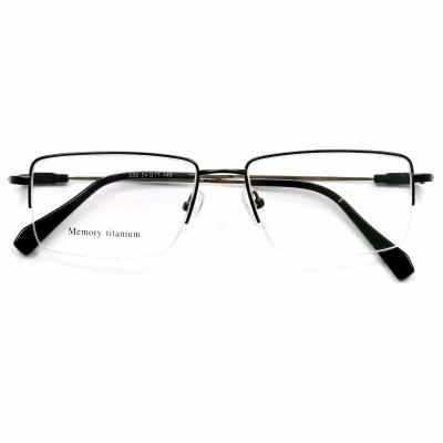 China 2021 OEM new fashion CURRENT metal half frame trendy cheap titanium eyeglasses frames for men for sale