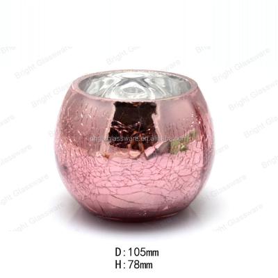 China Home Decorative Glass Candle Holder Essenza Round Mercury Decoration Thick Glass With Color for sale