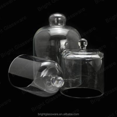 China art & Small and simple and cheap clear glass candle holder wholesale collectable cover glass bell bell candle holder for sale