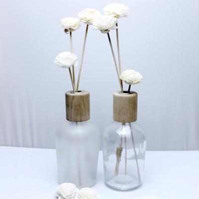 China Personal Care Home Decorate Aroma Diffuser Bottle Reed Diffuser Bottles Like Glass Bottles With Wooden Cap for sale