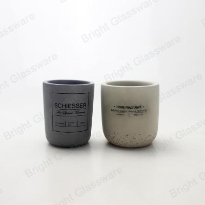 China Eco - Friendly Modern Cement Candle Holder Tealight Home Round Shape Concrete Candle Jars for sale