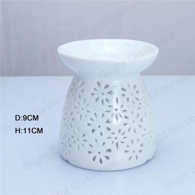 China 2019 Custom Censer China Factory Round Shape Flower PatternCeramic Aroma Oil Burner for sale